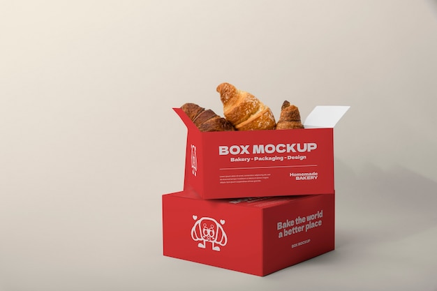 PSD croissant-bäckerei-verpackungsmodell