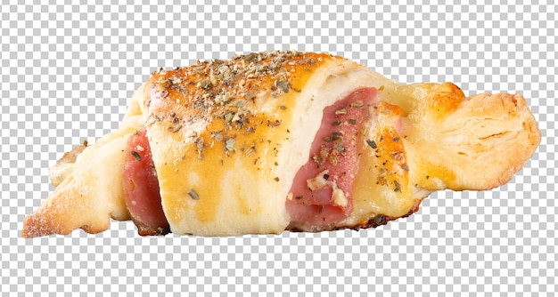 Croissant con formaggio e prosciutto png sfondo trasparente