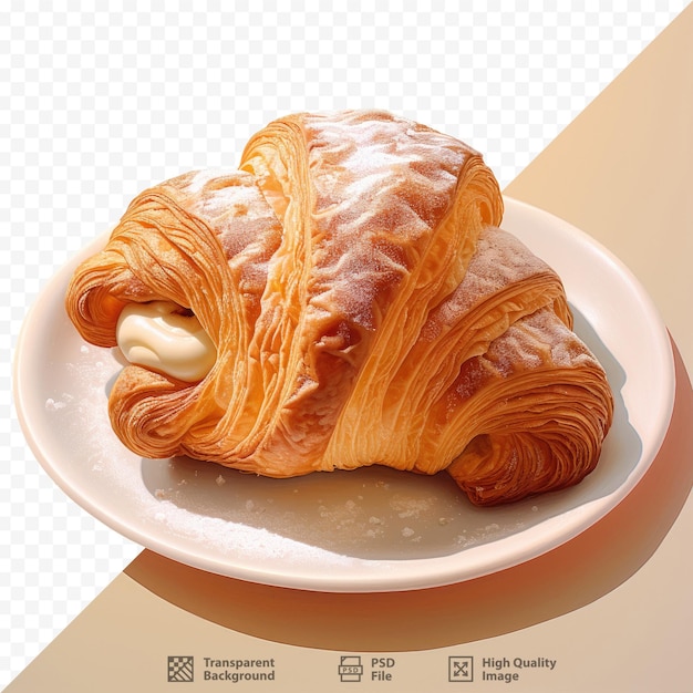 un croissant avec un croissant sur une assiette