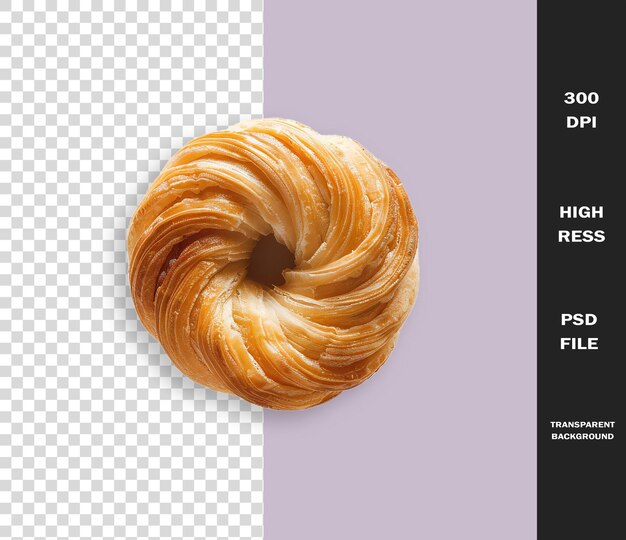 un croissant est sur un papier avec un fond noir