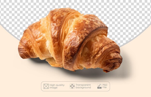 PSD un croissant frais et savoureux sur un fond transparent