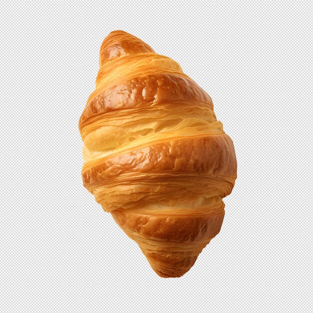 PSD croissant frais et savoureux sans fond avec une couche transparente à l'intérieur