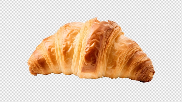 PSD croissant frais et savoureux sans fond avec une couche transparente à l'intérieur