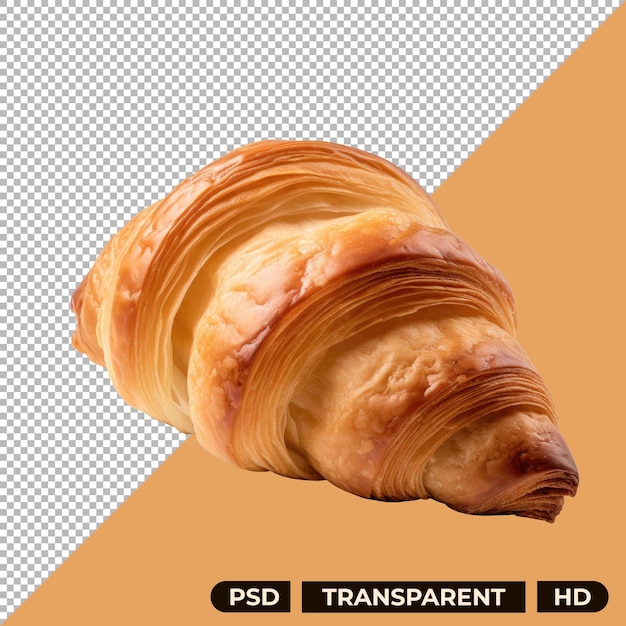 PSD croissant isolado em fundo transparente