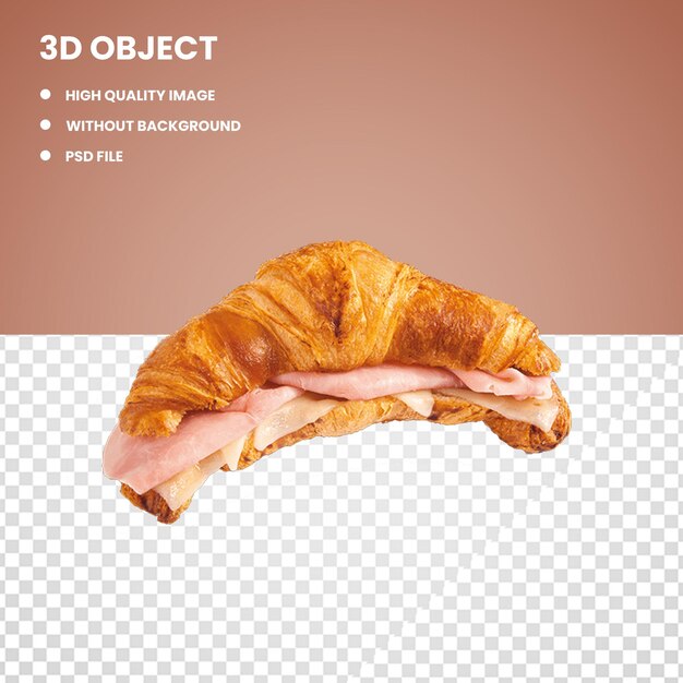 PSD croissant-schinken-käse-sandwich