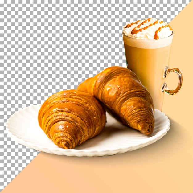 PSD croissant und kaffee