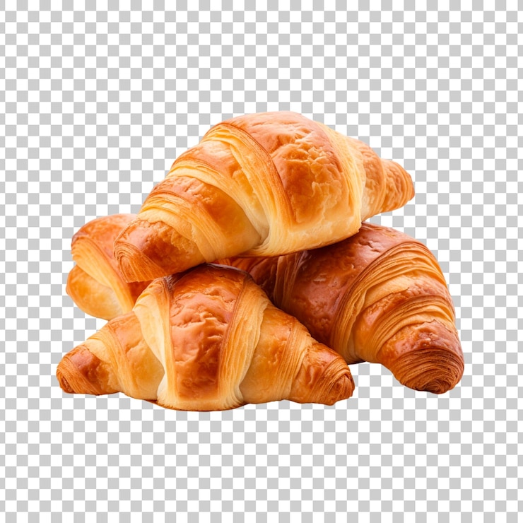 PSD croissants frais isolés sur un fond blanc