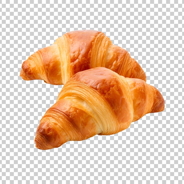 PSD croissants frescos aislados sobre un fondo blanco