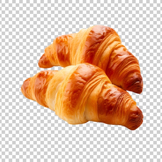 Croissants frescos aislados sobre un fondo blanco