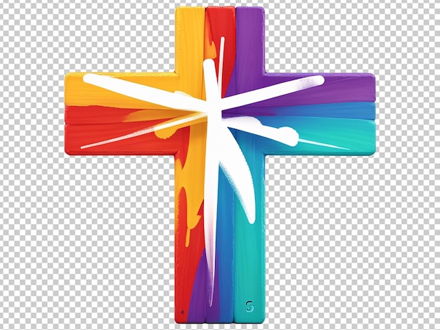 PSD croix chrétienne colorée