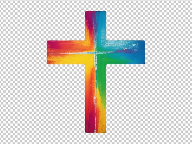 croix chrétienne colorée