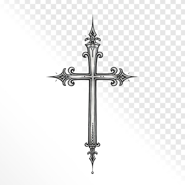 croix religieuse sur un fond transparent