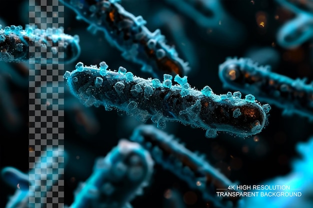 PSD cromosoma x en bacterias para la ciencia médica en un fondo transparente