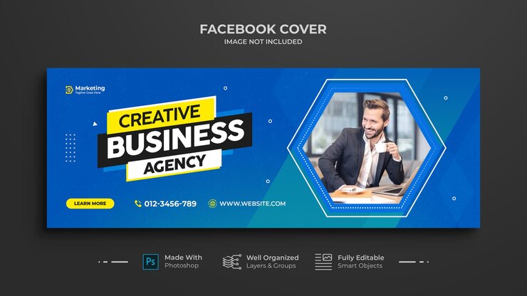 Cronograma de promoção de marketing de negócios digitais Facebook e modelo de capa de mídia social