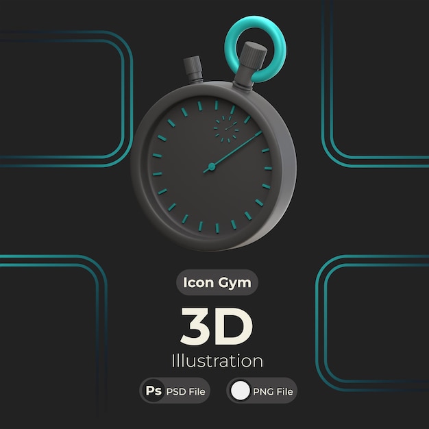 cronômetro de ilustração de renderização 3D
