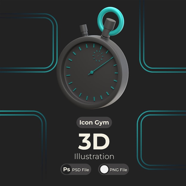 PSD cronômetro de ilustração de renderização 3d