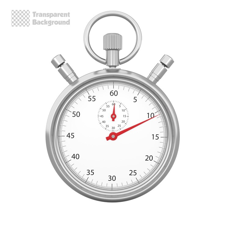 Cronómetro de plata de renderizado 3D