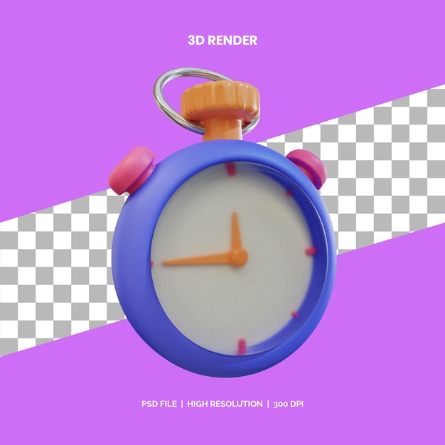 Cronómetro de renderizado de iconos 3D para cronometraje