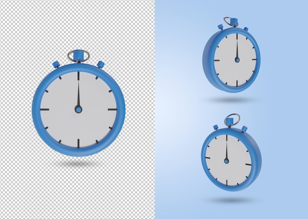 cronometro sport orologio set di icone 3d Render PSD File