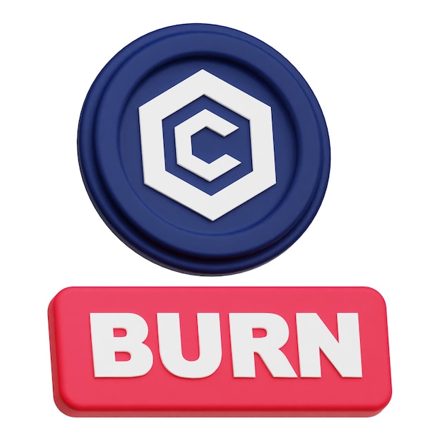 cronos crypto token 3d icon isolated on the white background