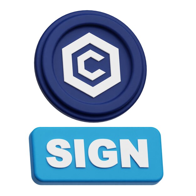 cronos crypto token 3d icon isolated on the white background