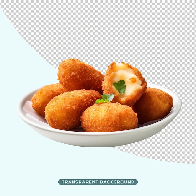 PSD croquetas de bacalao salado en un plato