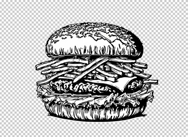 PSD un croquis de burger en 3d