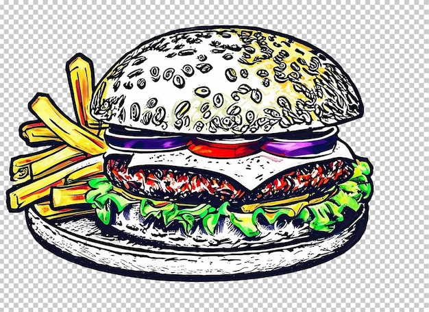 PSD un croquis de burger en 3d