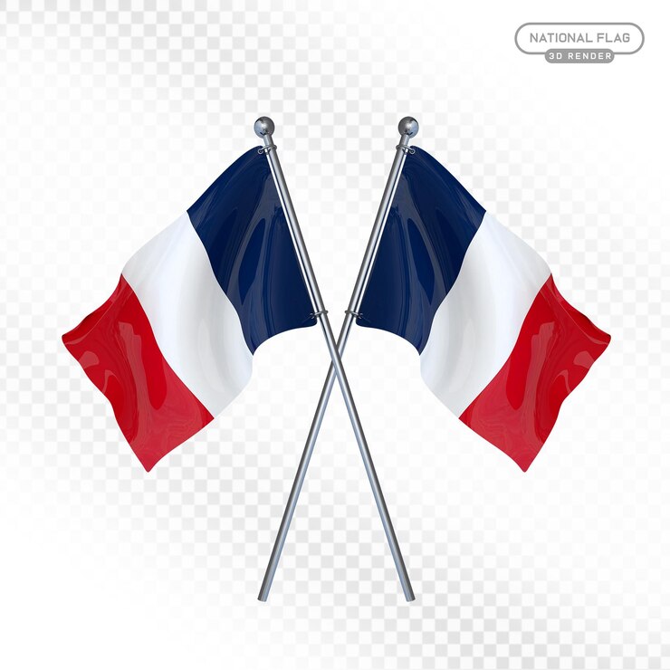 PSD crossed french flags a patriotic symbol