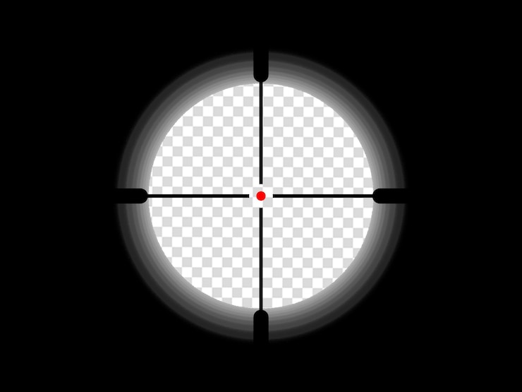 PSD crosshair of a sniper scope on black background