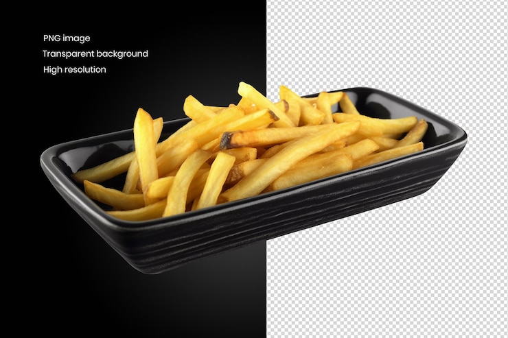 PSD croustilles frites croustillantes et dorées une délicieuse image de collation pour la publicité