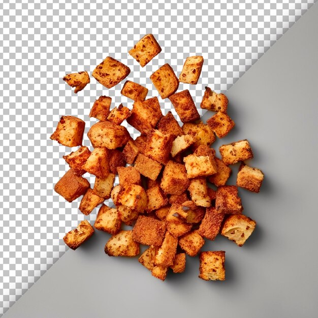 PSD croutons temperados exibidos em fundo transparente