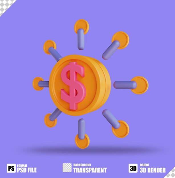 Crowdfunding de ilustración 3D adecuado para negocios y finanzas