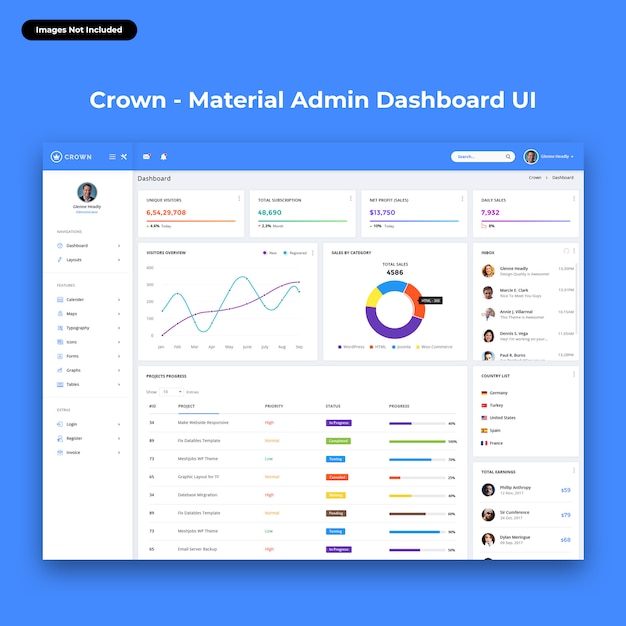 Crown-material admin dashboard