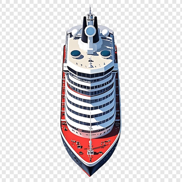Un crucero de lujo aislado en un fondo transparente.