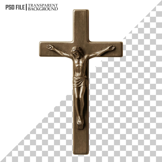 Crucifijo de madera con la escultura de Jesucristo
