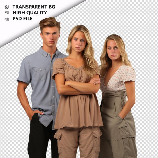 PSD cruel american family estilo ultra-realista com fundo branco