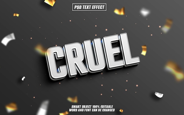 cruel text effect font editable typography 3d text