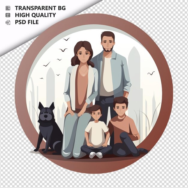 PSD cruel white family flat icon estilo isola de fundo branco