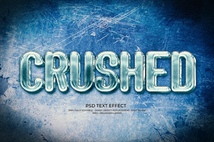 PSD crushed psd text effect