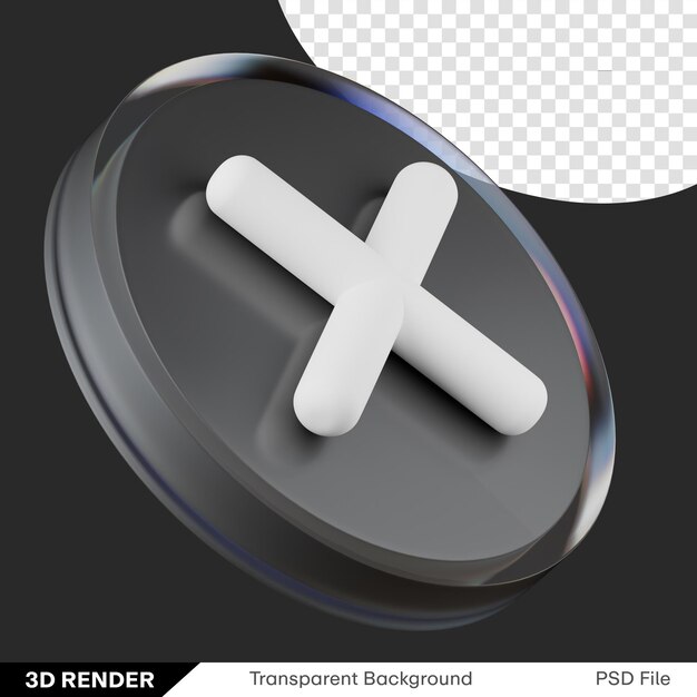 Cruz y cancelar marca en blanco y negro 3d png imagen transparente