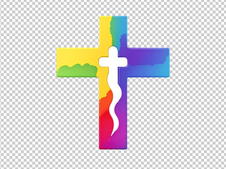PSD cruz cristã 3d colorida