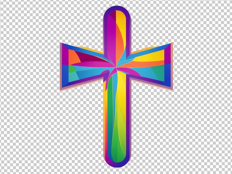 PSD cruz cristã colorida
