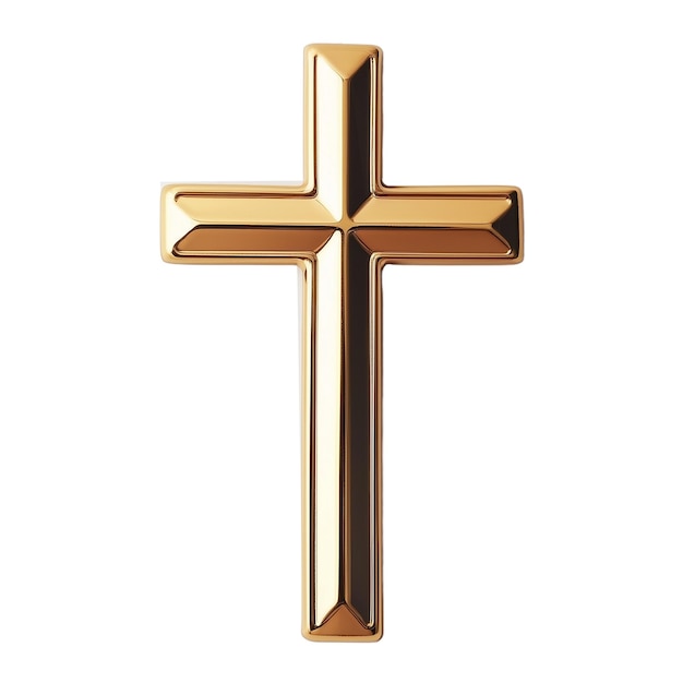 Cruz cristã metálica dourada