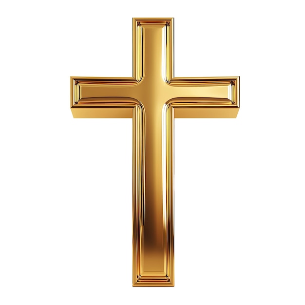 Cruz cristã metálica dourada