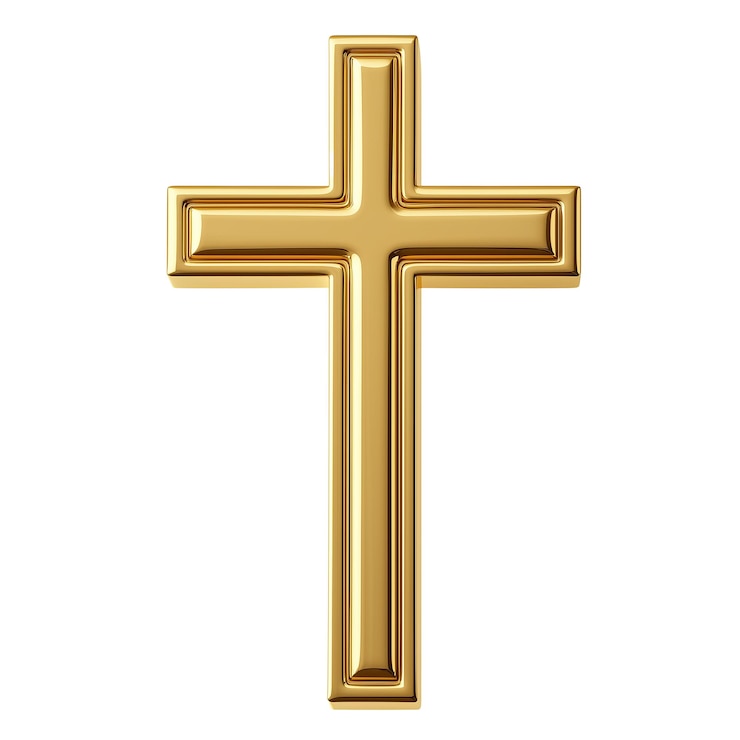 PSD cruz cristiana metálica de oro
