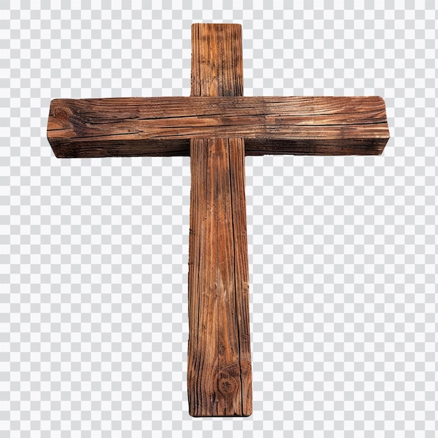 Una cruz de madera rústica que simboliza la fe y la espiritualidad ideal para diseños o decoraciones de temática religiosa