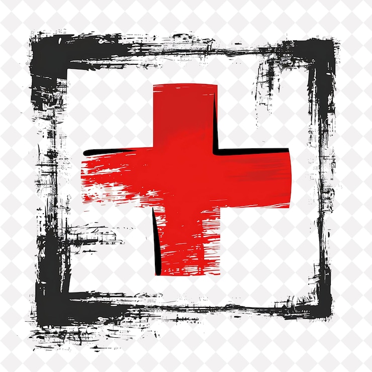 PSD cruz roja de indonesia con icono de boceto con un diseño vectorial abstracto inspirado en la cultura h estilizado