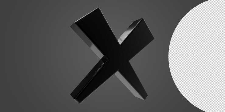 PSD cruz signo 3d color negro sobre un fondo transparente png
