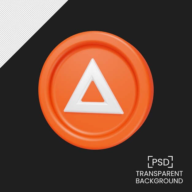 PSD crypto basic atención 3d renderizar ilustración aislada transparente